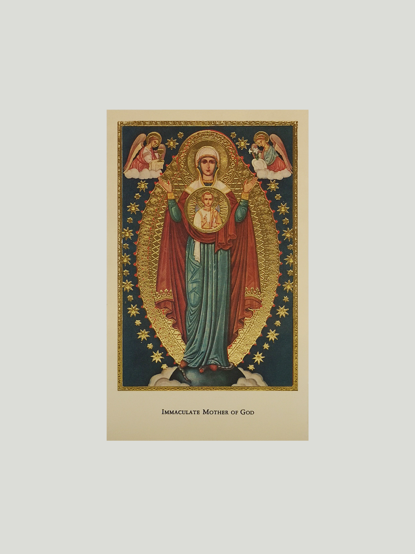 Immaculate Mother of God Icon Holy Card (Pack of Five)