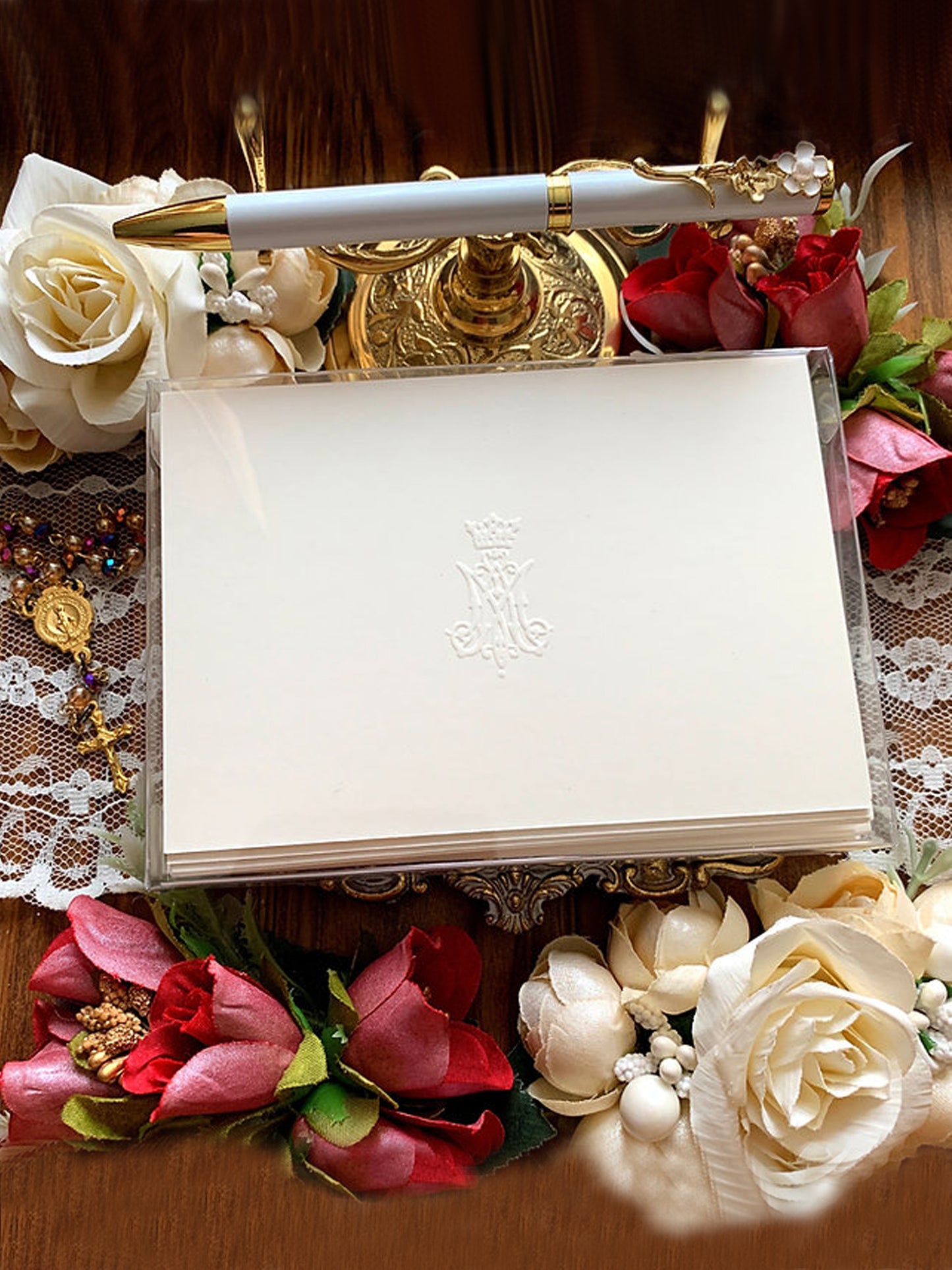 A1 Auspice Letterpress Embossed Catholic Note Cards Box Set