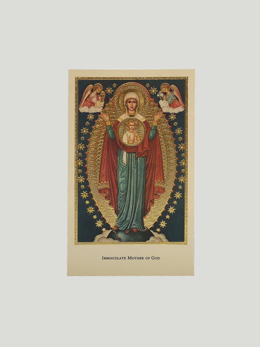 Immaculate Mother of God Icon Holy Card (Pack of Five)