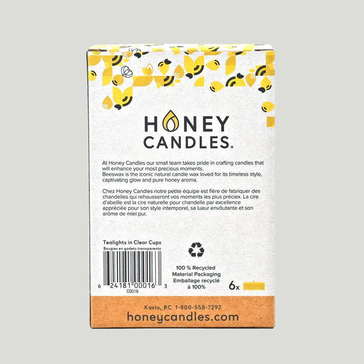 Natural Beeswax Tealight Candles in Rectangular (Pack of Six) *NEW RELEASE*