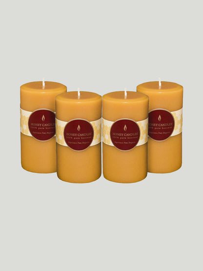 Round Natural Beeswax Pillar Candle (Single)