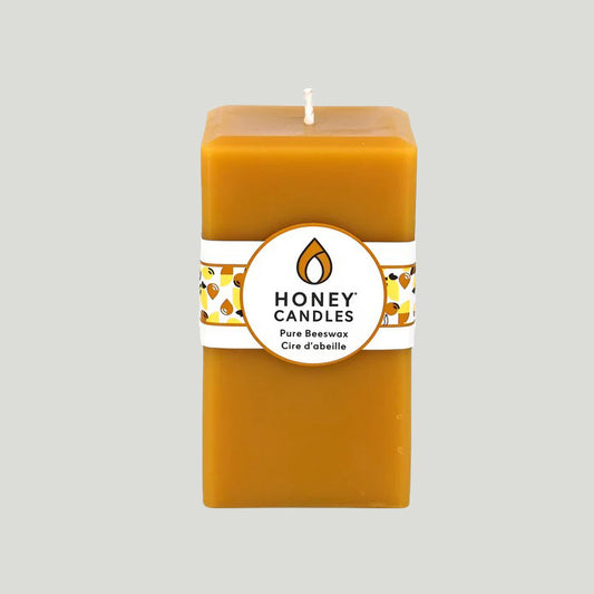 Square Natural Beeswax Pillar Candle (Single)