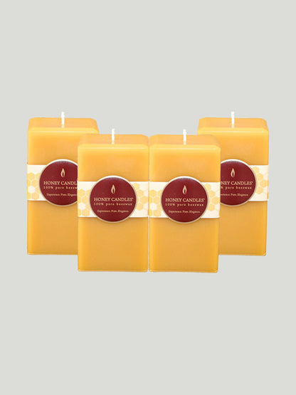 Square Natural Beeswax Pillar Candle (Single)