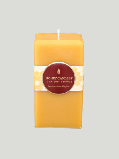 Square Natural Beeswax Pillar Candle (Single)